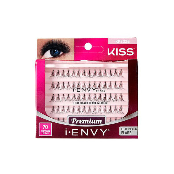 Kiss Ienvy Luxe Black Flare lashes pack of 70 individual cluster lashes IVY BEAUTY by KISS for dramatic volume