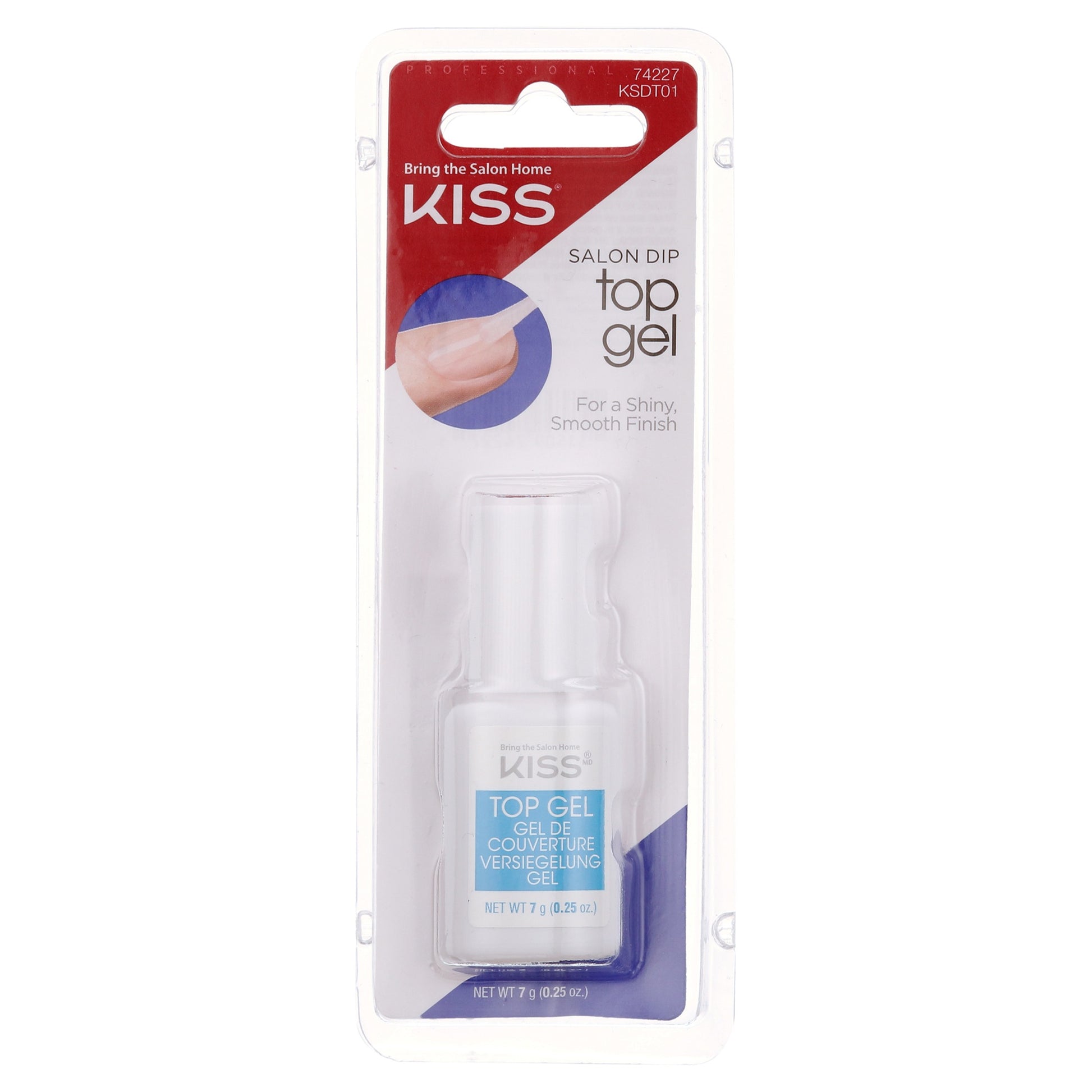 Kiss Salon Dip Top Gel IVY BEAUTY by KISS clear bottle in blister pack for shiny smooth nail finish