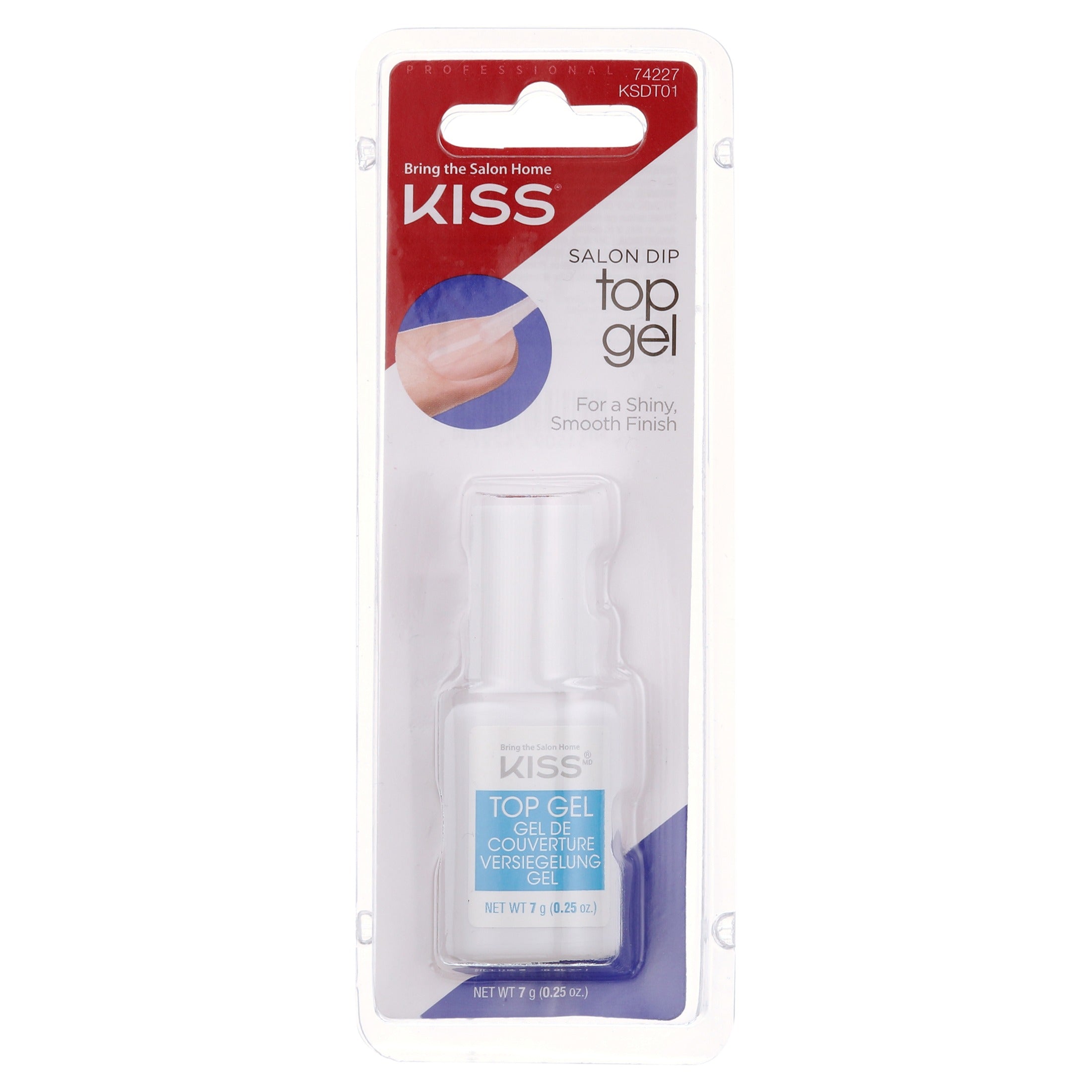 Kiss Salon Dip Top Gel IVY BEAUTY by KISS clear bottle in blister pack for shiny smooth nail finish
