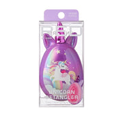 RED BEAUTY by KISS purple unicorn detangling brush for kids in clear packaging with rainbow unicorn design