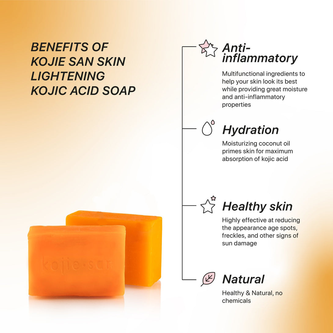 KOJIE SAN orange kojic acid soap bars anti inflammatory hydration natural healthy skin lightening soap value pack