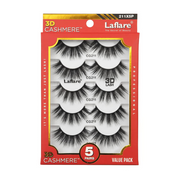 LAFLARE 3D cashmere eyelashes value pack 5 pairs in red packaging CG211 dramatic layered false lashes