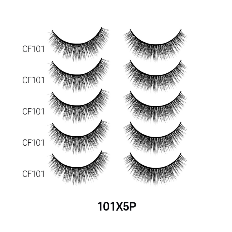 LAFLARE 3D cashmere eyelashes value pack CF101 display of ten natural fluffy false lash pairs for everyday wear