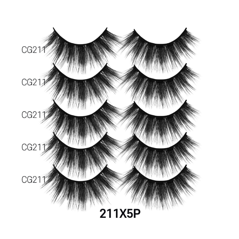 LAFLARE 3D cashmere eyelashes value pack 5 pairs dramatic wispy black multi layer false lashes for full volume