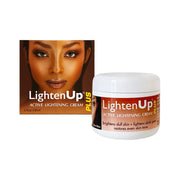 LightenUp active lightening cream for dark spots jar and box packaging brightens and evens skin tone