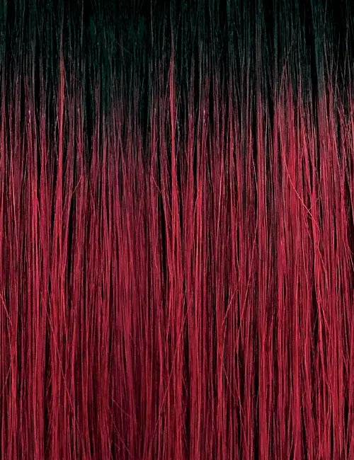 OUTRE 10 inch boho box braids ponytail with black to deep red ombre hair strands