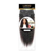 ROYAL IMEX kinky straight clip in hair extensions 9 piece long black Remy human hair pack
