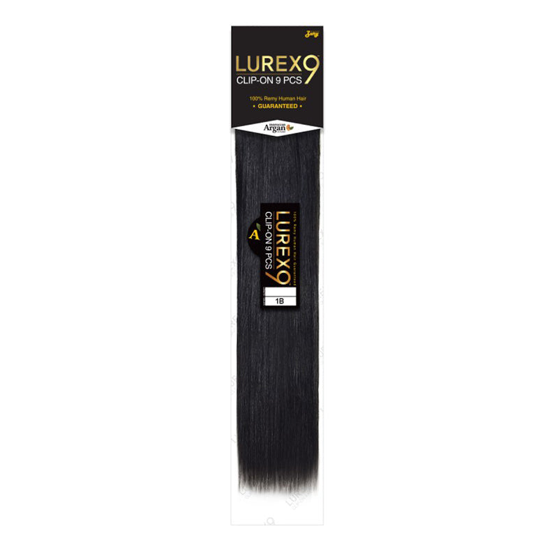 Royal Imex Lurexo 9-piece straight clip-in hair extensions in black with argan oil treatment