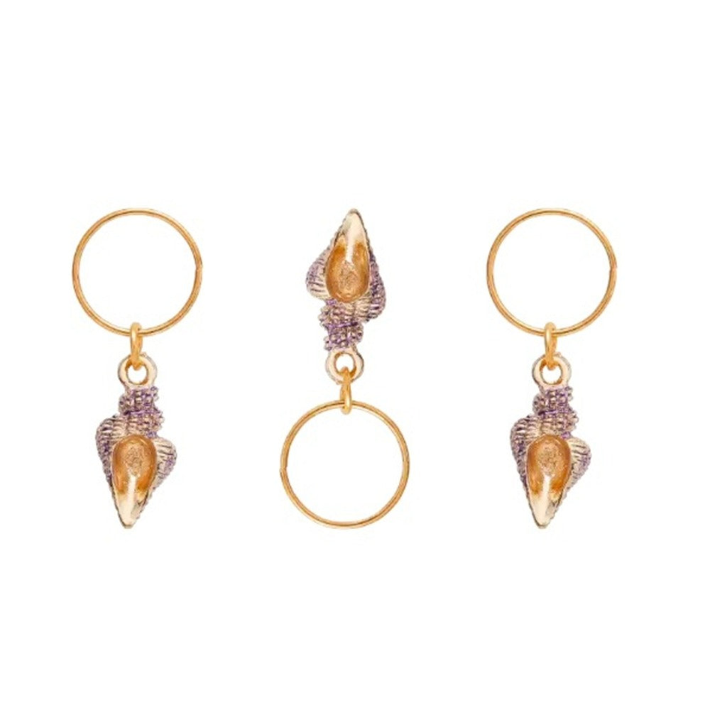 RED BEAUTY by KISS luxury braid charms set gold shell charms with purple rhinestones three adjustable hair rings