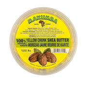 Makumba 100% natural shea butter yellow chunk in 8 oz container for skin care