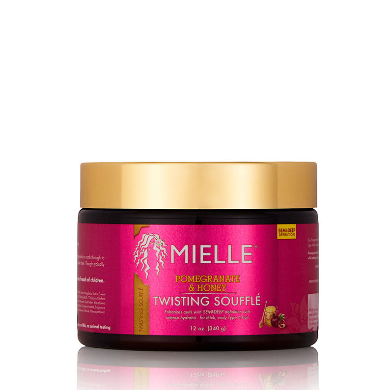 MIELLE pomegranate honey twisting soufflé jar hair cream styling product for natural and textured hair 12 oz