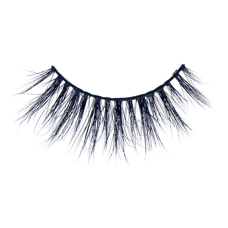 EBIN 3D mink lashes dramatic wispy black false lash with flared crisscross band for volume