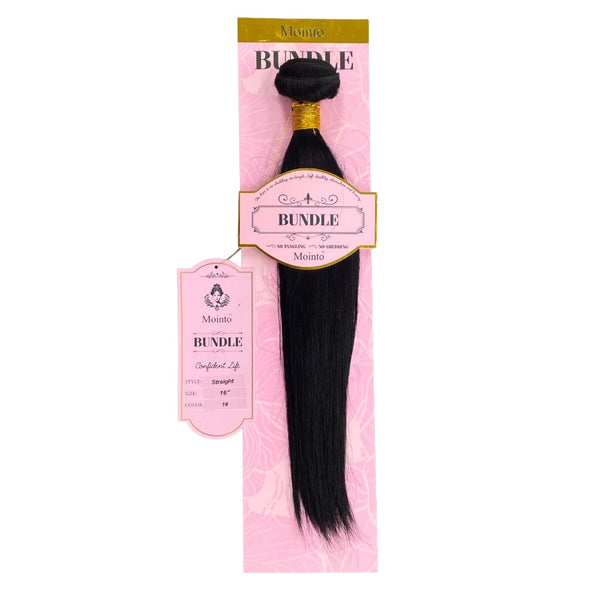 VIYA 100 percent virgin human hair bundles straight black hair extension in pink packaging