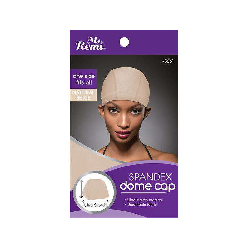 ANNIE spandex dome cap natural beige with ultra stretch and breathable fabric for one size fits all