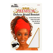Ms Remi Premium red deluxe braid bonnet for braids with elastic band holds long braids one size fits all