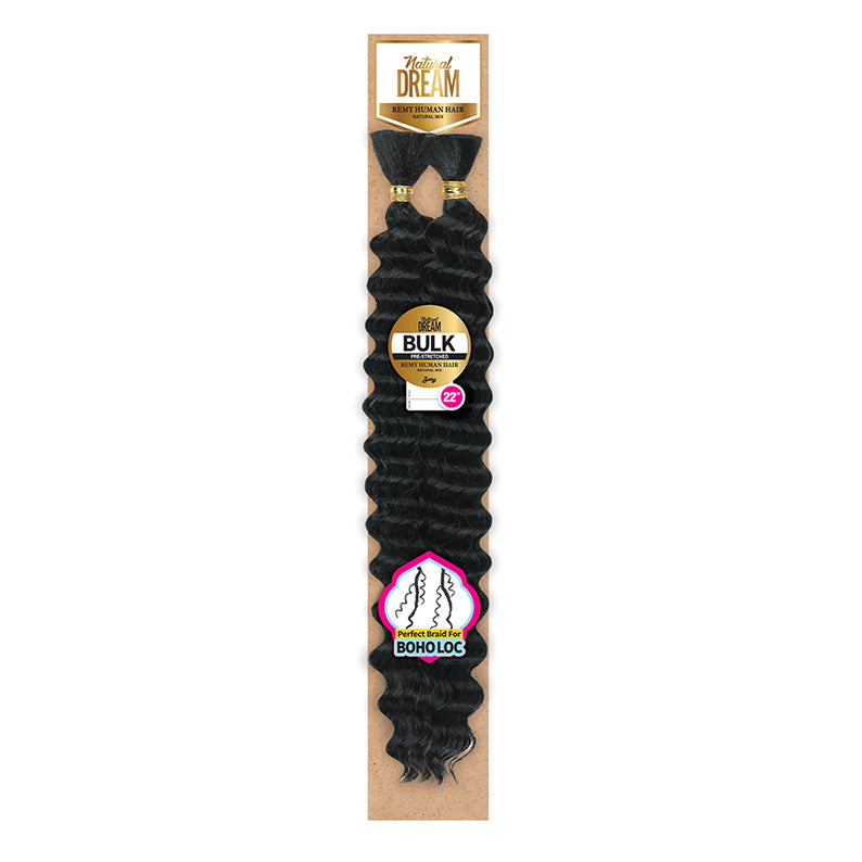 ROYAL IMEX deep wave bulk hair 22 inch braid in black for natural and boho loc styles