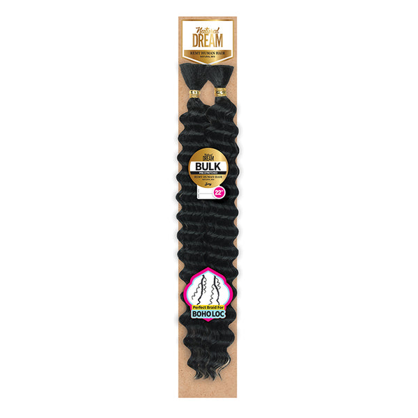 ROYAL IMEX deep wave bulk hair 22 inch braid in black for natural and boho loc styles