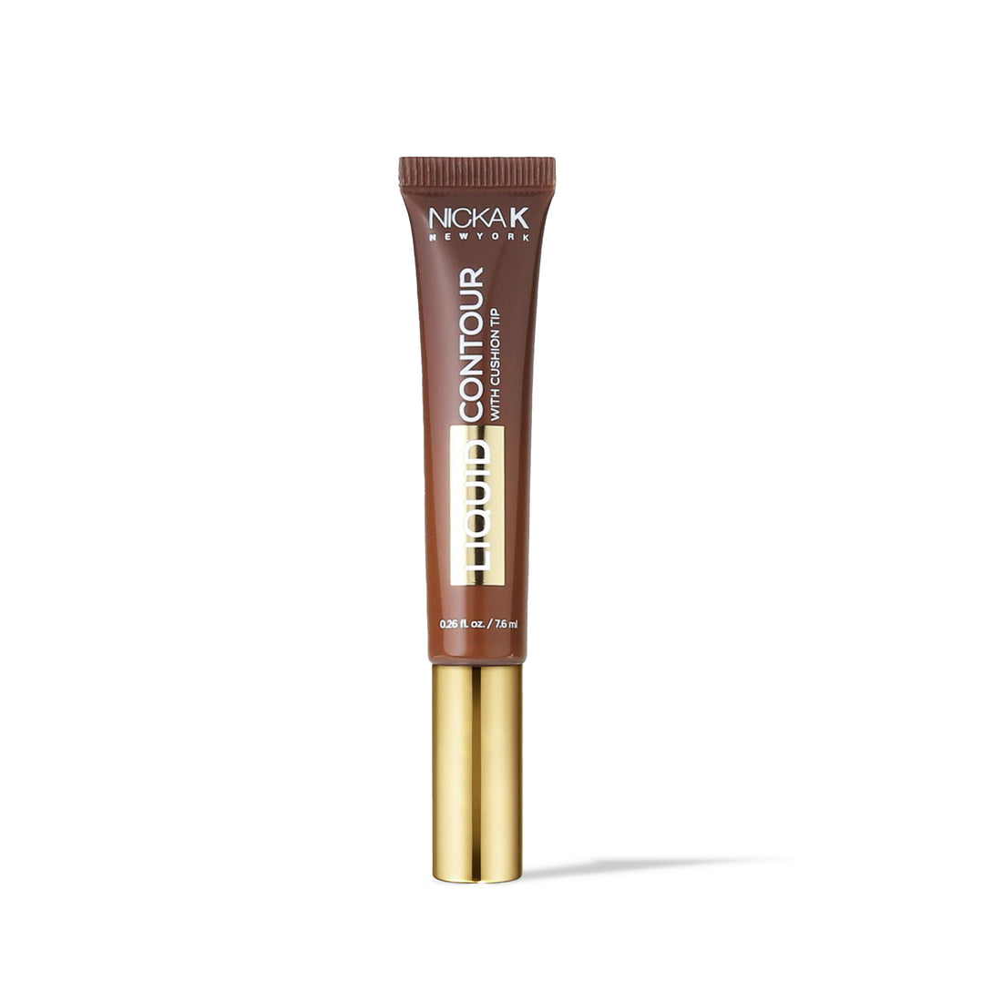 NICKA K liquid contour makeup in a brown tube with gold cap for facial contouring