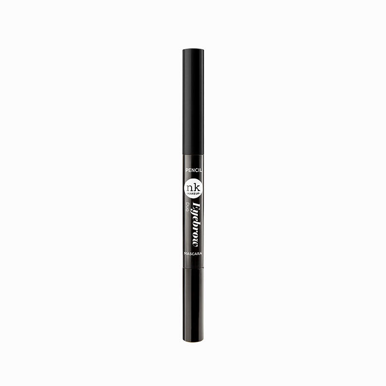 NICKA K black eyebrow duo pencil dual ended brow pencil with brush and tinted gel for shaping