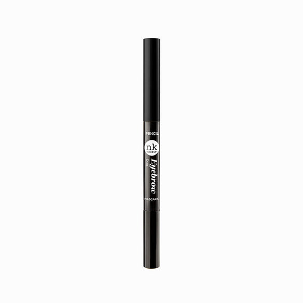 NICKA K black eyebrow duo pencil dual ended brow pencil with brush and tinted gel for shaping