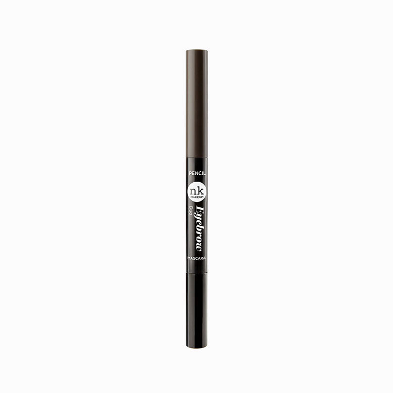 NICKA K dark brown eyebrow duo dual ended pencil and gel for precise shaping and long lasting natural brows