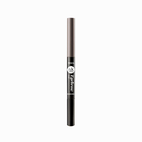 NICKA K ebony eyebrow pencil duo dual ended pencil and brow gel for defining and filling brows