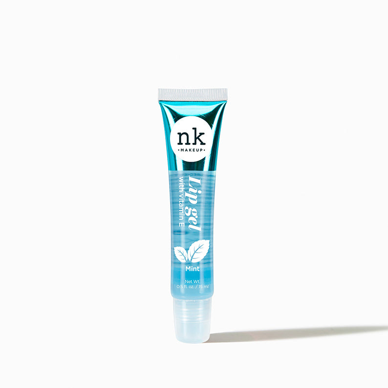 NICKA K vitamin E lip gel mint in clear blue squeeze tube for moisturizing lips