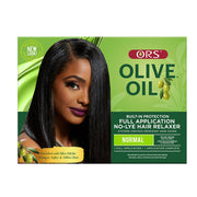 ORS olive oil hair relaxer kit for full application with built-in protection for stronger softer hair