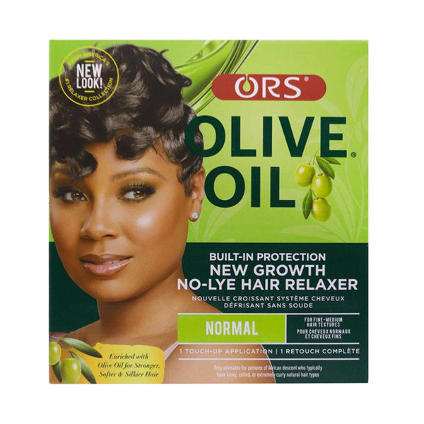 ORS olive oil hair relaxer kit for normal hair with built-in protection and new growth formula