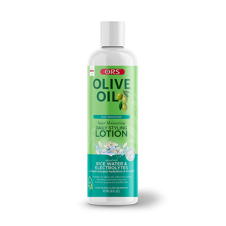 ORS Olive Oil super moisturizing hair lotion daily styling lotion with rice water and electrolytes