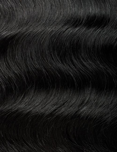 OUTRE 10 inch unprocessed human hair wig deep black natural wave texture close up for styling versatility