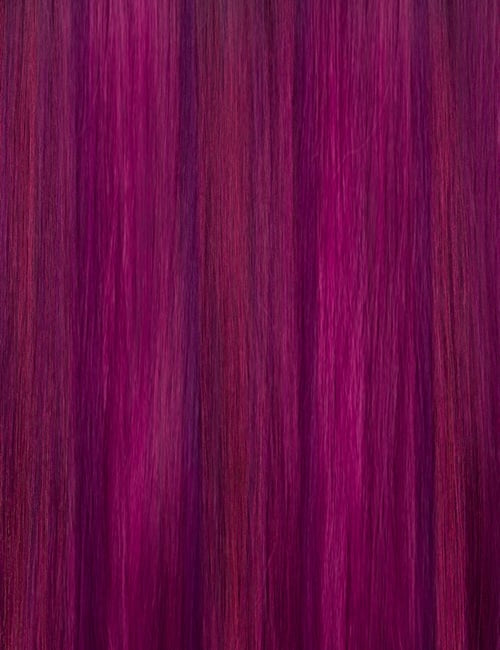 OUTRE 13x6 lace front wig in vibrant magenta purple straight synthetic hair close up texture