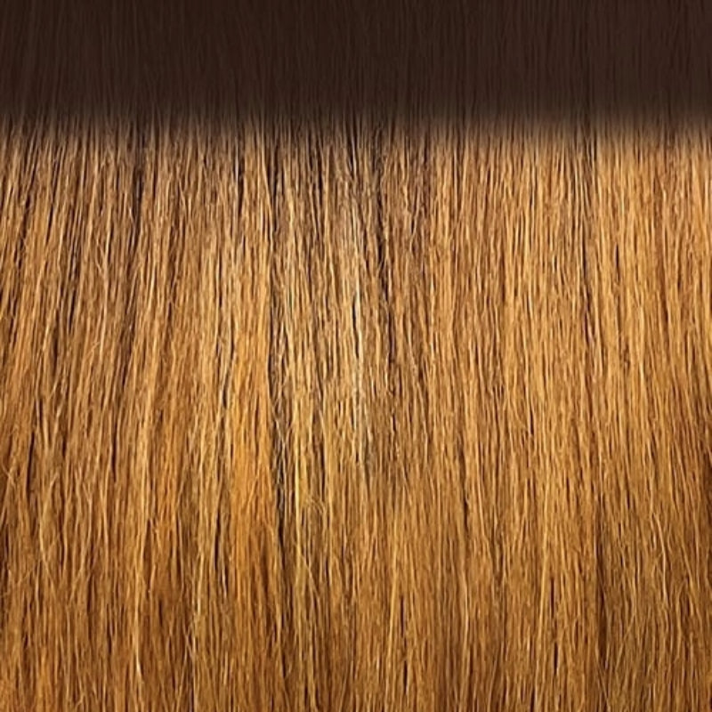 OUTRE 22 inch lace front wig with straight ombre hair transitioning from dark brown to honey blonde