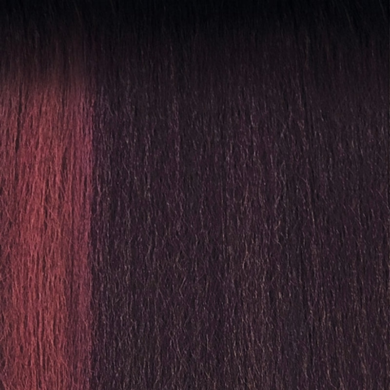 OUTRE 22 inch lace front wig with straight texture and dark brown to burgundy ombre color