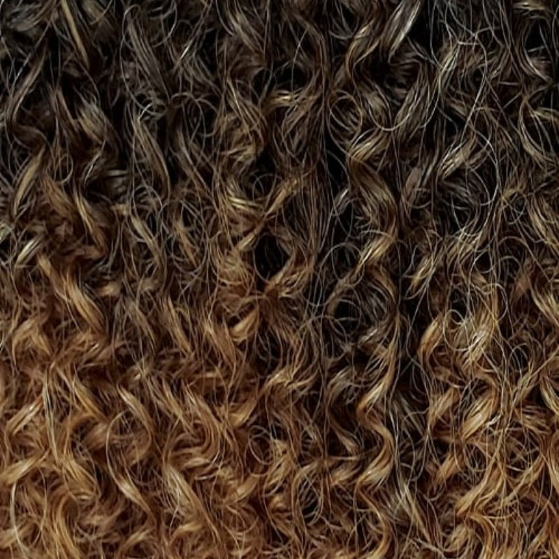 OUTRE 4A kinky curly clip in hair extensions dark roots to honey blonde ombre tight coils for natural volume