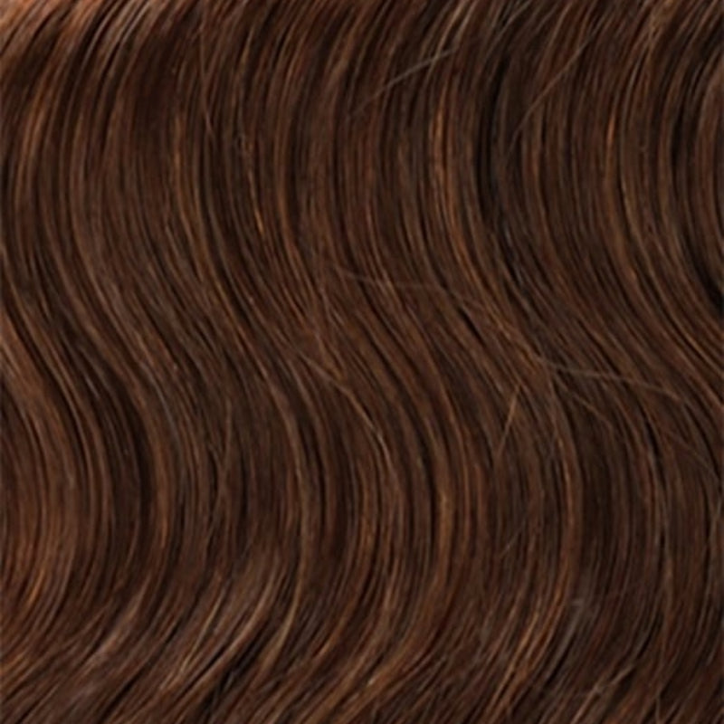 OUTRE 4A kinky curly clip in hair extensions medium brown wavy swatch showing texture and natural shine