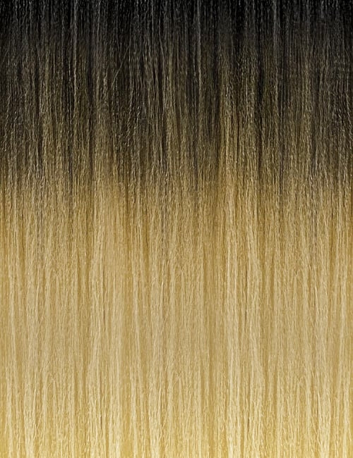 OUTRE afro clip in hair extensions ombre straight synthetic hair with dark roots fading to honey blonde
