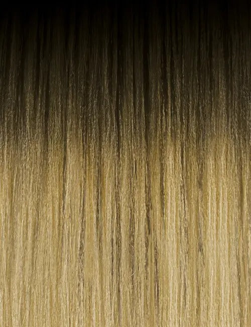 OUTRE Afro ponytail extension in ombre shades of dark brown to blonde for natural look