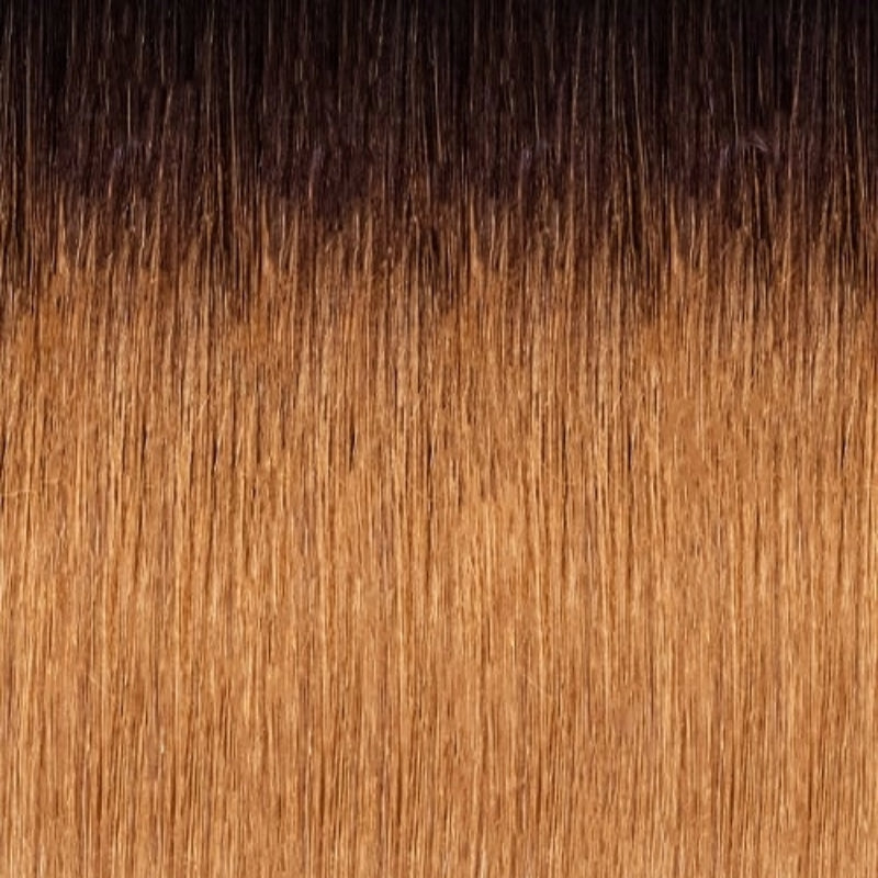 OUTRE Brazilian coily hair weave color swatch ombre dark brown to honey blonde sample