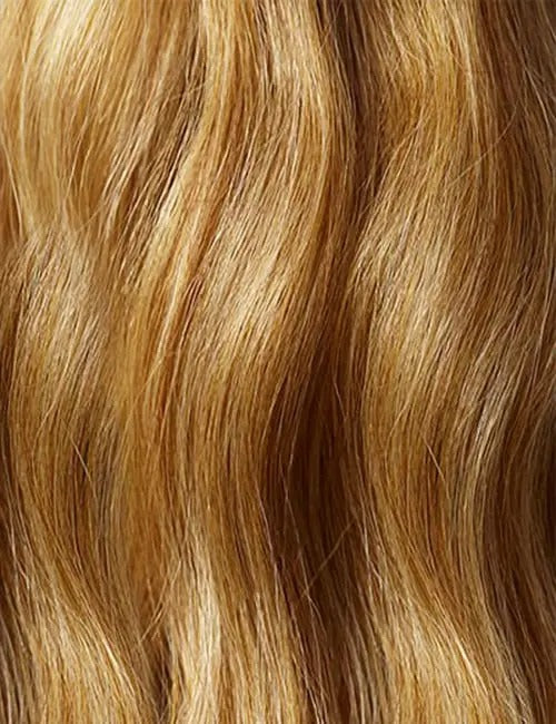 OUTRE clip-in ponytail hair extension with soft wavy light brown strands for natural volume