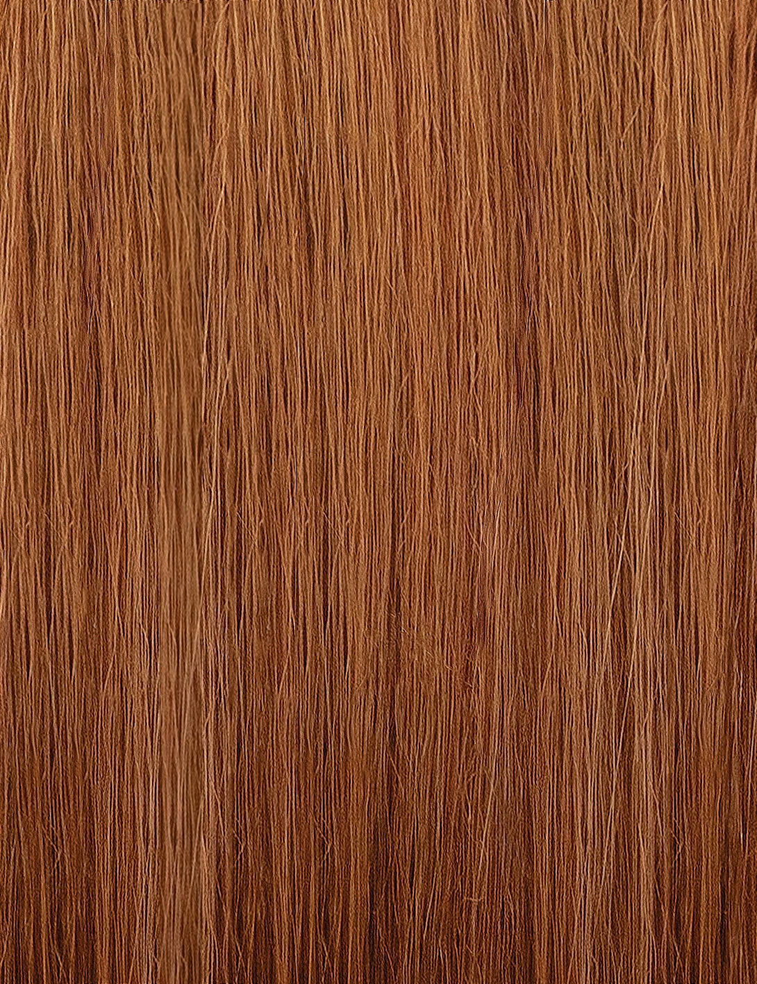 OUTRE Malina 18 inch synthetic wig straight copper brown hair texture close up smooth fiber for everyday wear