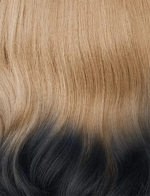 OUTRE melted hairline wig with smooth blonde to black ombre straight hair for natural seamless hairline