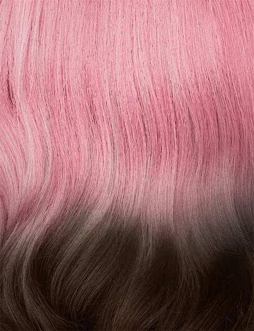 OUTRE melted hairline wig pink to brown ombre long straight synthetic hair with natural blended hairline