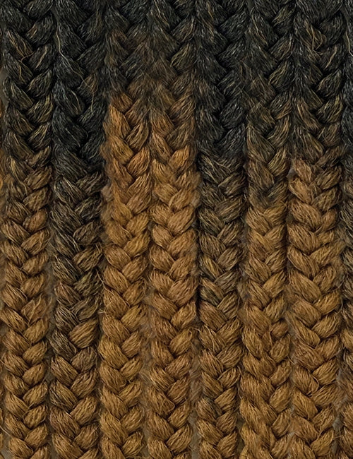 OUTRE pre-braided lace frontal wig close up ombre black to honey brown thick box braids texture