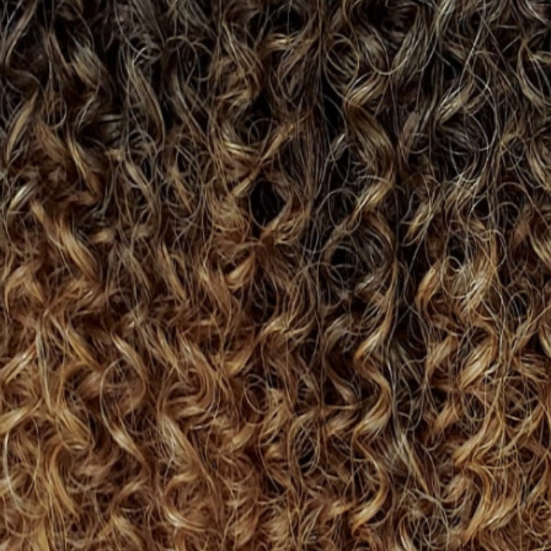 OUTRE pre-stretched braiding hair for kids with curly ombre brown and black texture