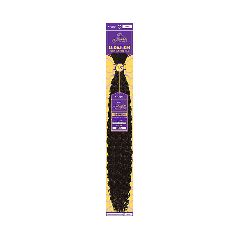 OUTRE braid with pre-stretched Dominican curl hair in 18 inch length natural black
