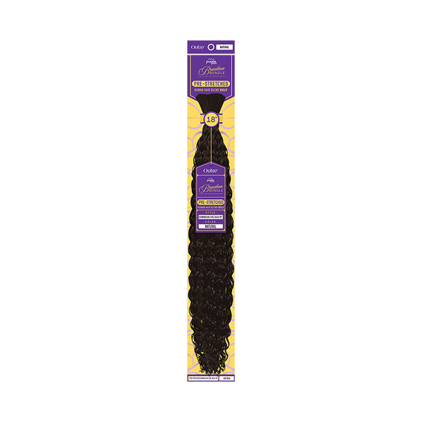 OUTRE braid with pre-stretched Dominican curl hair in 18 inch length natural black