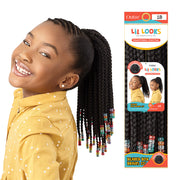 Outre synthetic drawstring ponytail beaded box braids 12 inch in color 1B
