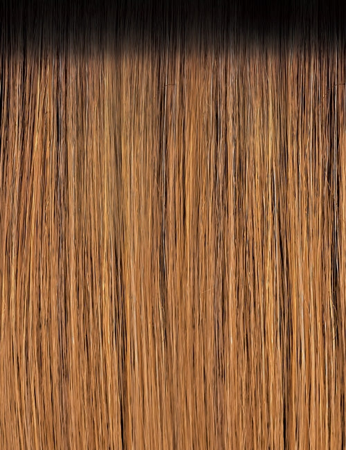 OUTRE straight chestnut brown wig with dark roots close up texture synthetic hair full cap wig for everyday wear