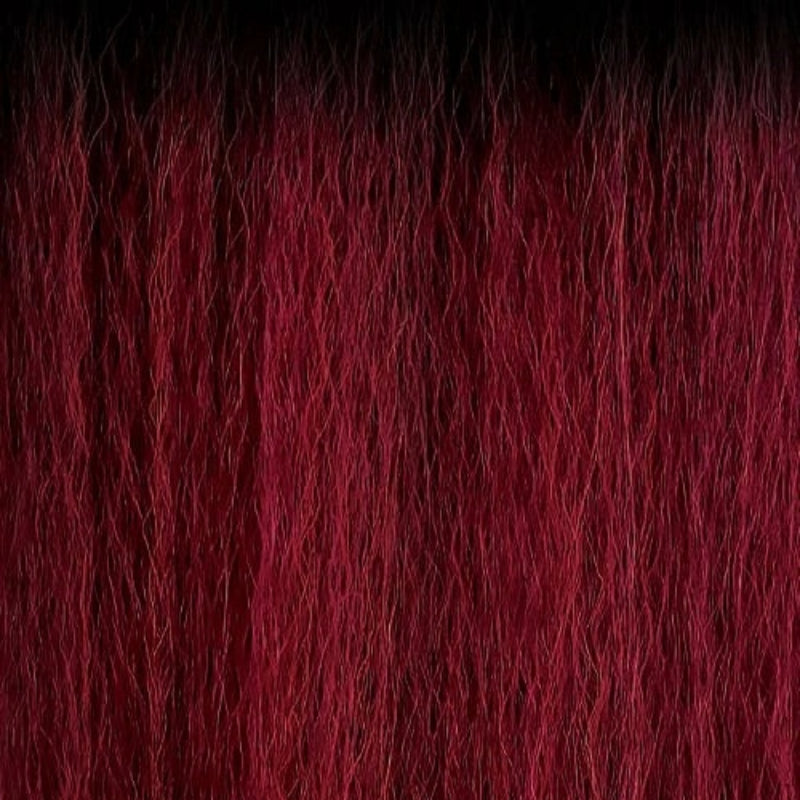 OUTRE synthetic lace front wig with burgundy to black ombre straight hair texture